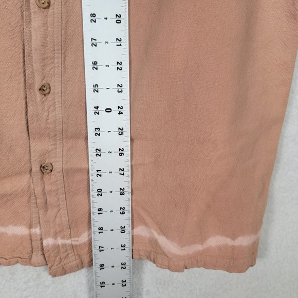 Vintage Cotton Palm Beige Cotton Tie Dye Button Down Collared Rare Casual Shirt - Picture 8 of 15